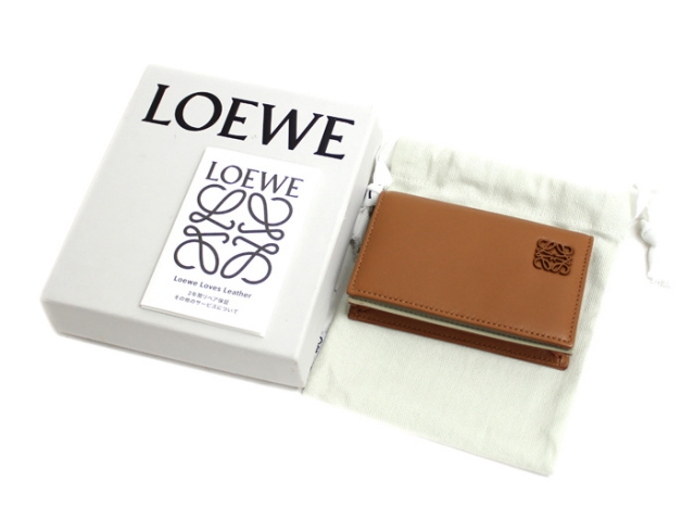 ロエベ ◇ ビジネスカードホルダー / カードケース ◇ レザー ブラウン