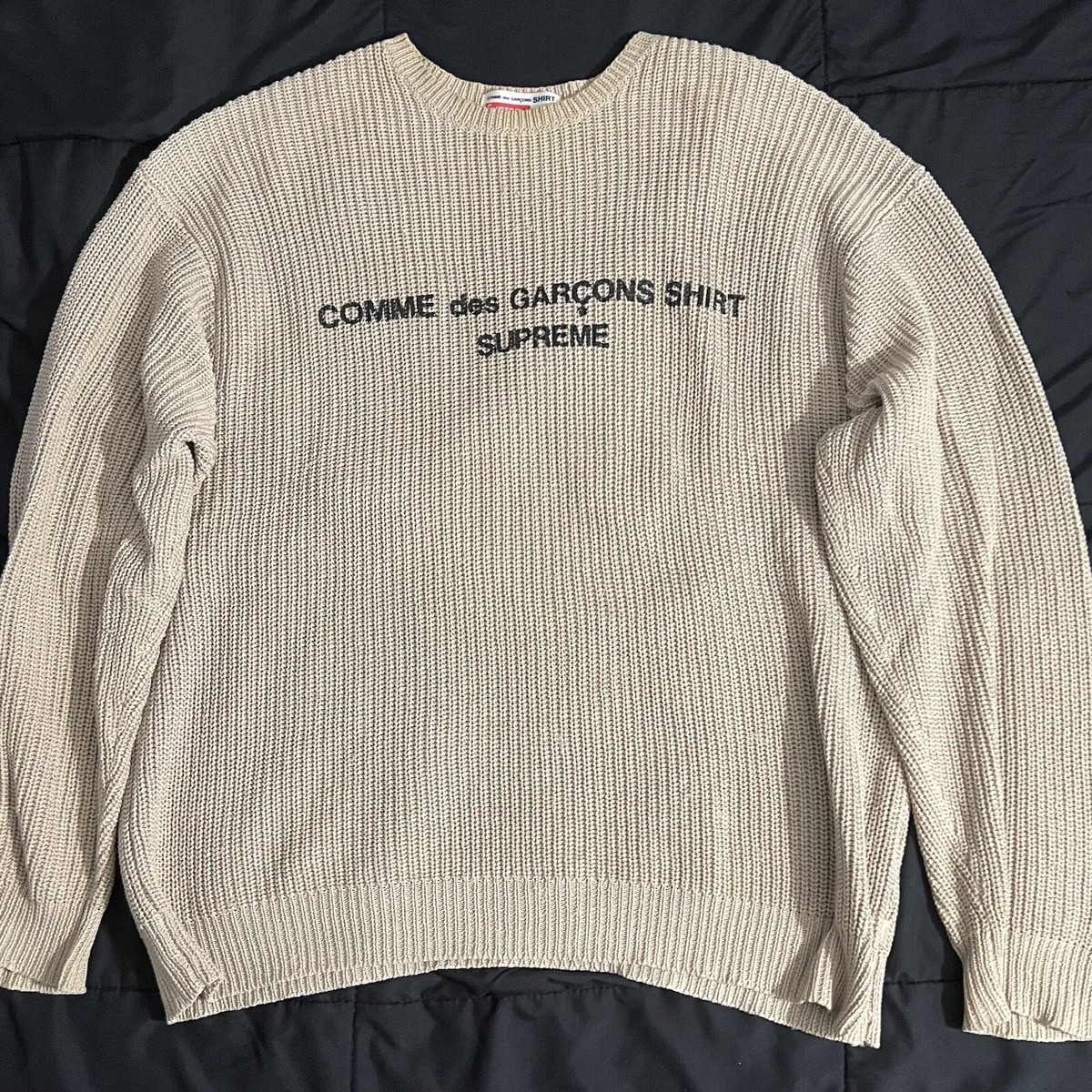 Comme Des Garcons Supreme Tan Sweater - Sz L | eBay